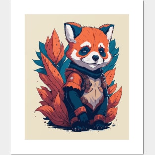 Anime Red Panda Kawaii Posters and Art